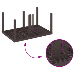 vidaXL Dārza ēdamgalds 7 pcs Brūna Polt rattan