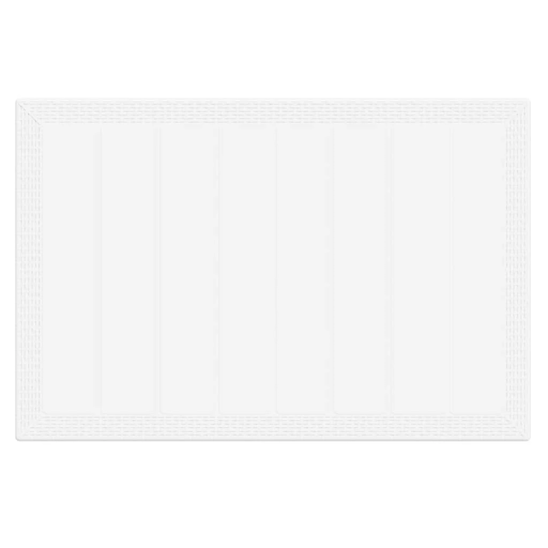 vidaXL Dārza ēdamgalds 7 pcs Balts Polt rattan