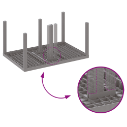 vidaXL Dārza ēdamgalds 7 pcs Gaiši pelēks Polt rattan