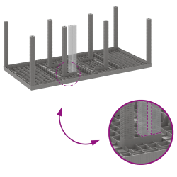vidaXL Dārza ēdamgalds 9 pcs Gaiši pelēks Polipropilēns