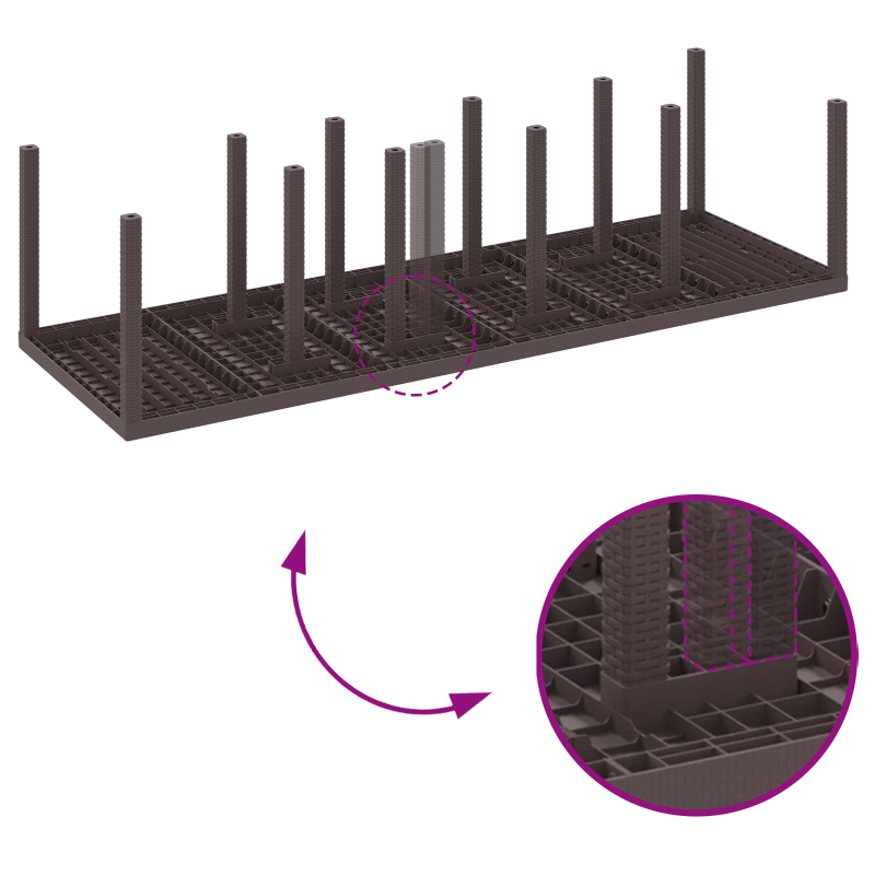 vidaXL Dārza ēdamgalds ar spilvenu 13 pcs Brūns un Gaiši pelēks