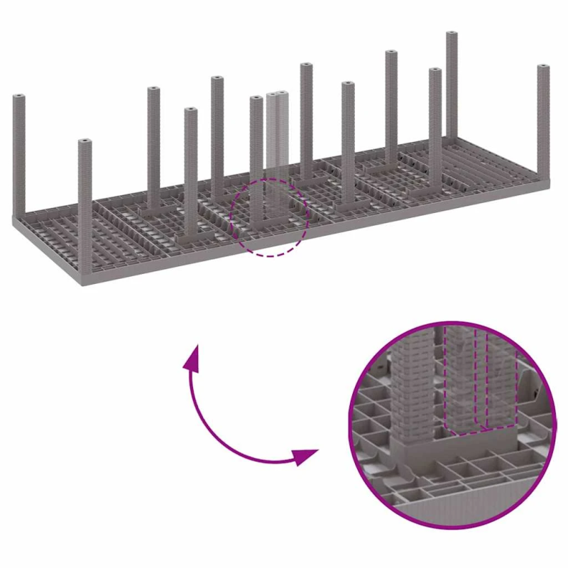 vidaXL Dārza ēdamgalds 13 pcs Gaiši pelēks Poliūtu rotangpalma