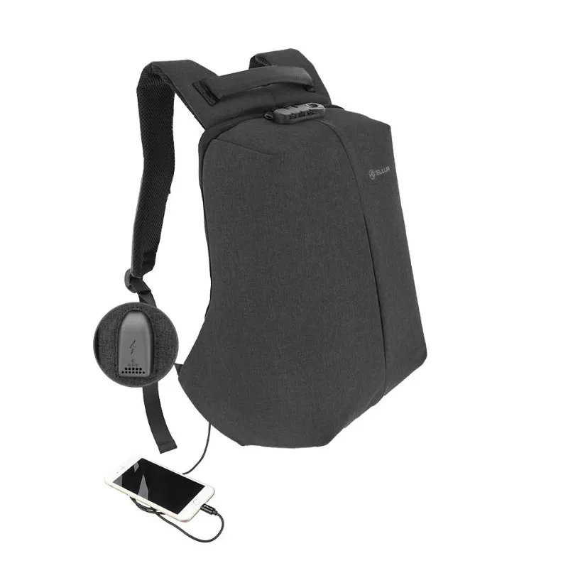 Tellur 15.6 Notebook Backpack Antitheft V2, USB port, Black