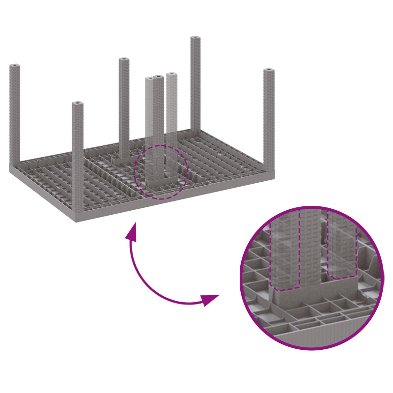 vidaXL Dārza ēdamgalds 5 pcs Gaiši pelēks Polt rattan