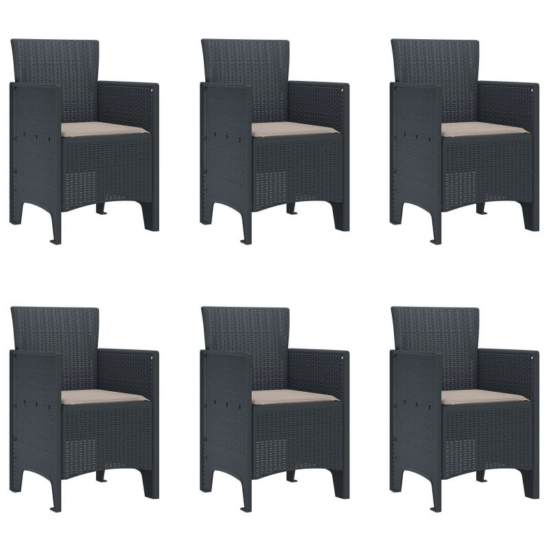 vidaXL Dārza ēdamgalds 7 pcs Antracīts Polipropilēns