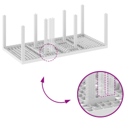 vidaXL Dārza ēdamgalds 7 pcs Balts Polt rattan