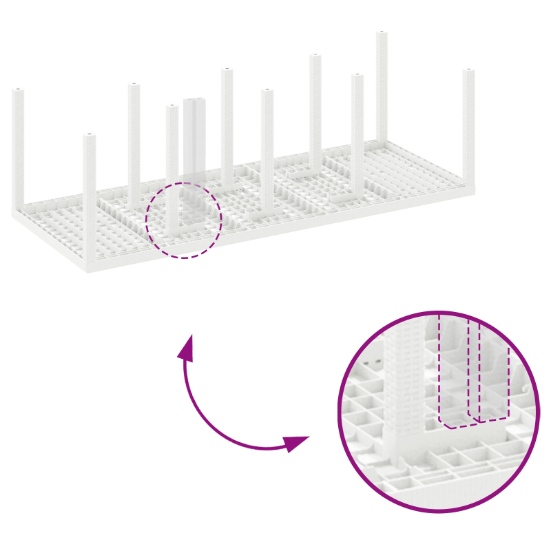 vidaXL Dārza ēdamgalds 9 pcs Gaiši pelēks Polt rattan