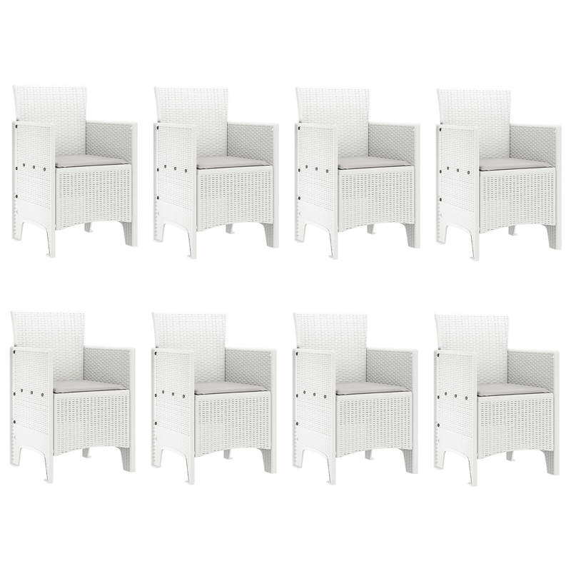 vidaXL Dārza ēdamgalds 9 pcs Gaiši pelēks Polt rattan