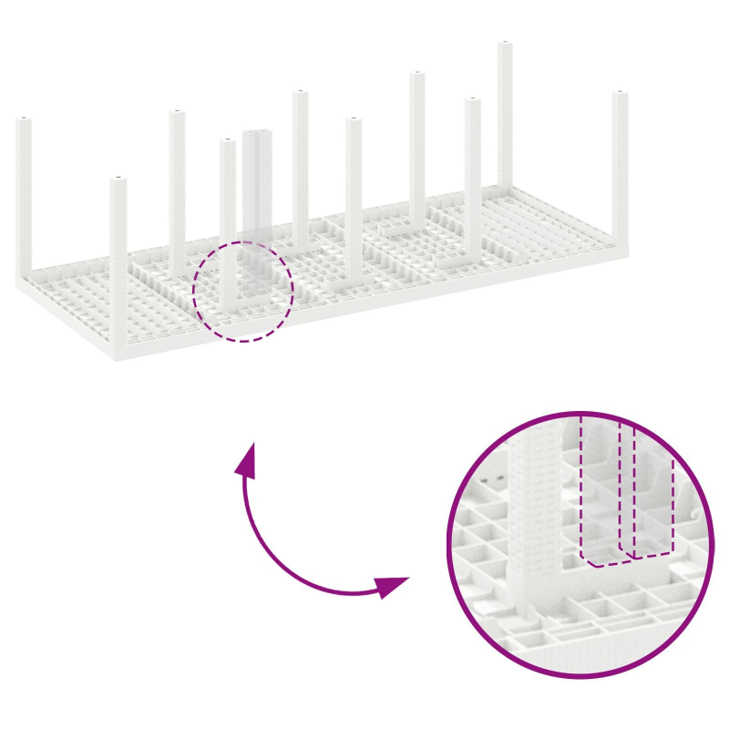 vidaXL Dārza ēdamgalds 9 pcs Gaiši pelēks Polt rattan