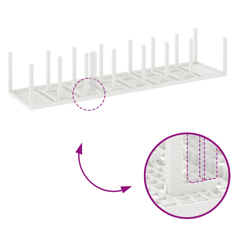 vidaXL Dārza ēdamkomplekts ar spilveniem ar spilvenu 15 pcs Balts PP