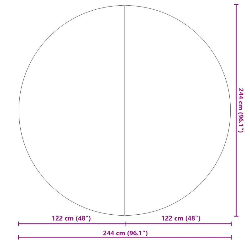 vidaXL Baseina grīdas pārklājs Melna DIA 244 cm Nesintētā auduma