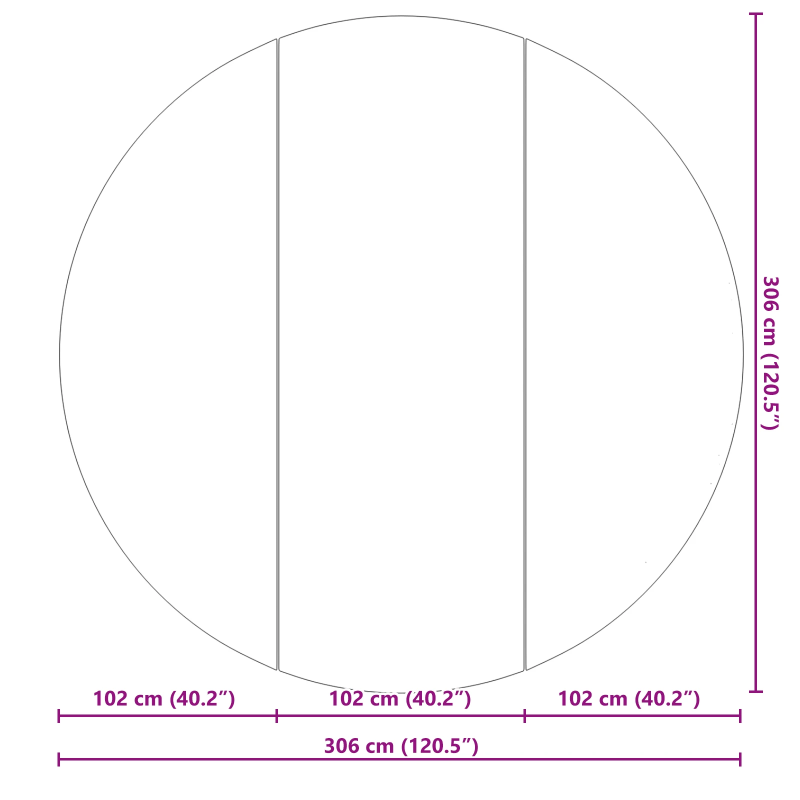 vidaXL Baseina grīdas pārklājs Melna DIA 306 cm Nesintētā auduma
