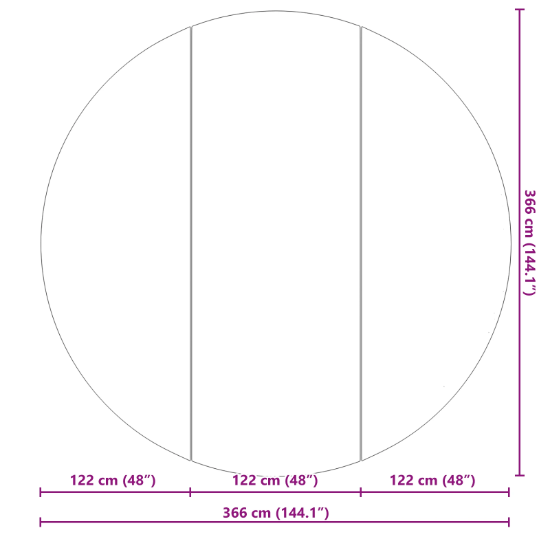 vidaXL Baseina grīdas pārklājs Melna DIA 366 cm Nesintētā auduma