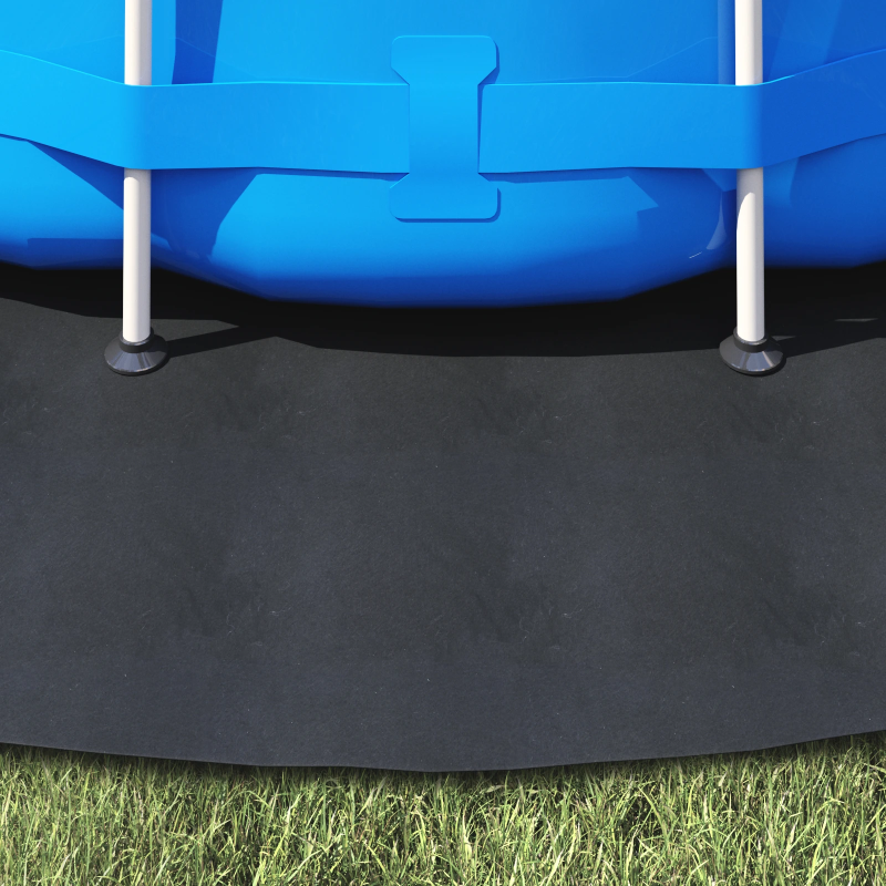 vidaXL Baseina grīdas pārklājs Melna DIA 396 cm Nesintētā auduma