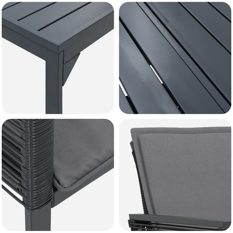 vidaXL Dārza ēdamgalds 9 pcs Antracīts poliratāns