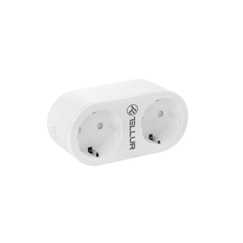 Tellur WiFi AC Dual Plug, Energy reading, 16A, 2400W