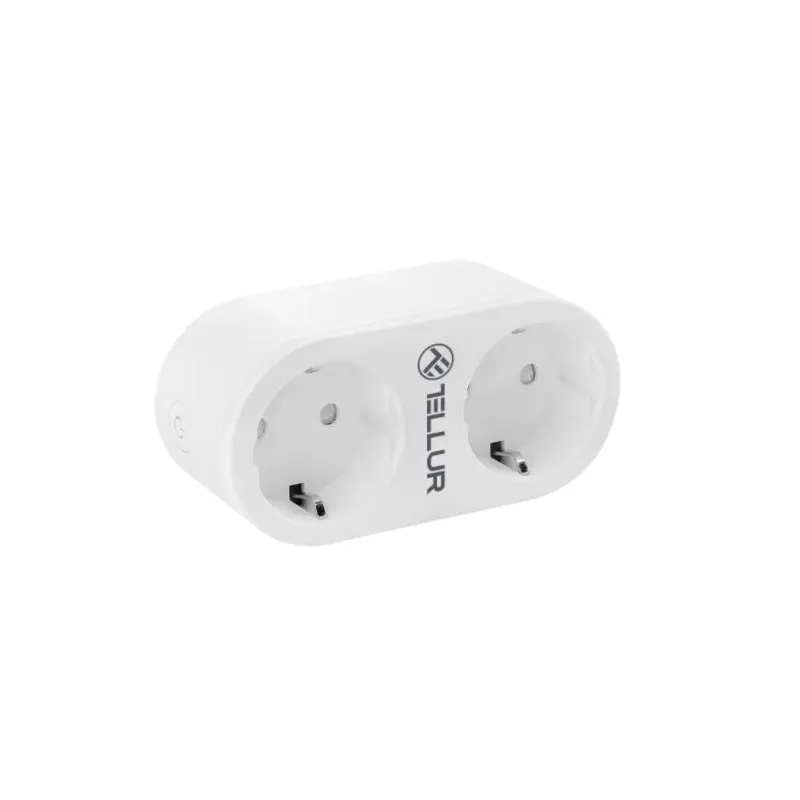Tellur WiFi AC Dual Plug, Energy reading, 16A, 2400W
