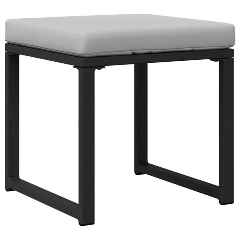 vidaXL Dārza dīvānu komplekts ar spilvenu 6 pcs Melna Tērauds