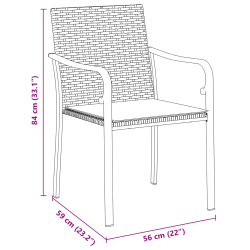 vidaXL Dārza ēdamgalds 5 pcs Melna Poliūtu rotangpalma