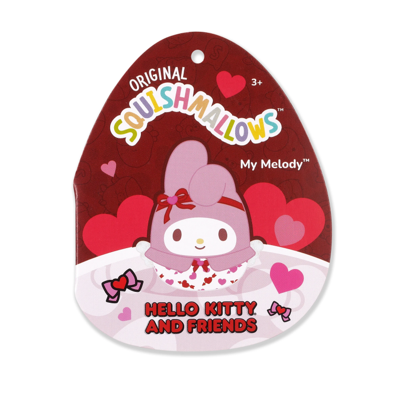 SQUISHMALLOWS HELLO KITTY Plīša rotaļlieta, Valentīndienas sērija, 20 cm