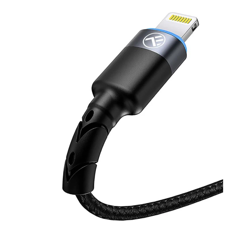 Tellur Data cable USB to Lightning LED, Nylon Braided, 1.2m black