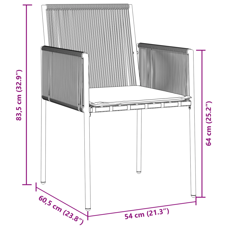 vidaXL Dārza ēdamgalds 5 pcs Melna PE ratan