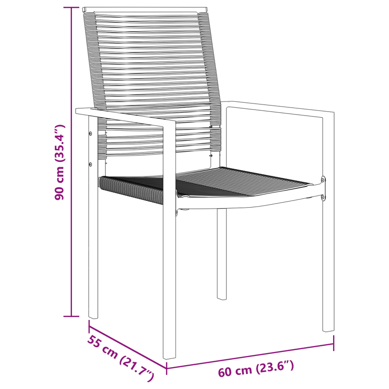 vidaXL Dārza ēdamgalds 5 pcs Melna Tērauds ar pulverkrāsas pārklājumu