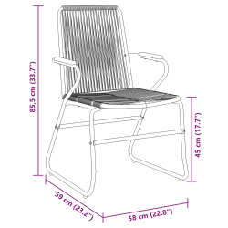 vidaXL Dārza ēdamgalds 5 pcs Melna Tērauds ar pulverkrāsas pārklājumu