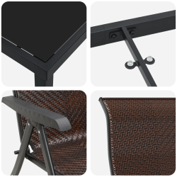 vidaXL Dārza ēdamgalds 5 pcs Brūna Poliūtu rotangpalma