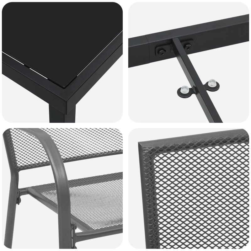 vidaXL Dārza ēdamgalds 3 pcs Antracīts