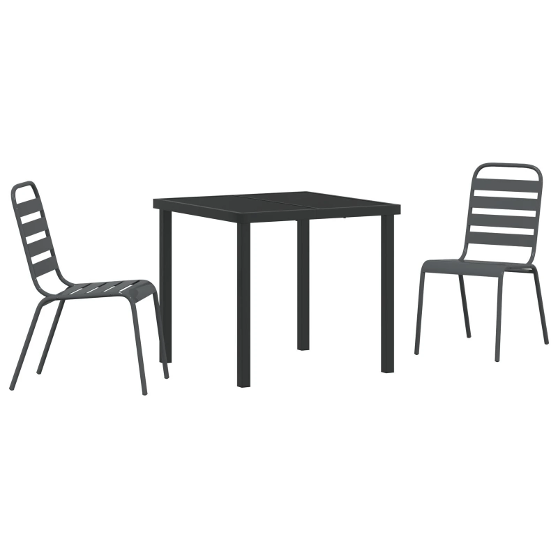 vidaXL Dārza ēdamgalds 3 pcs Antracīts
