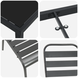 vidaXL Dārza ēdamgalds 5 pcs Antracīts