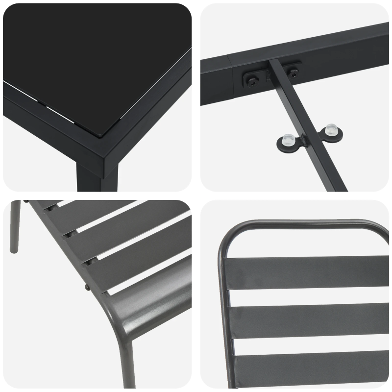 vidaXL Dārza ēdamgalds 5 pcs Antracīts