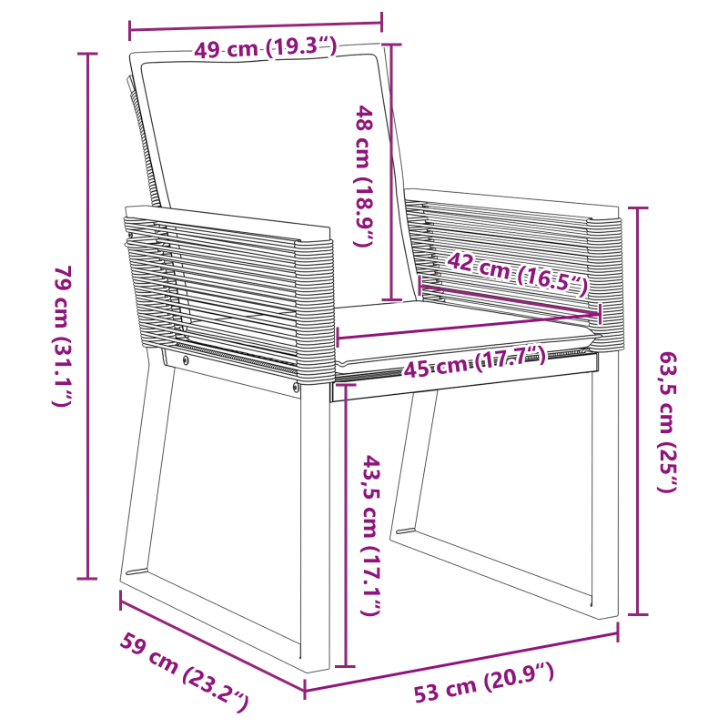 vidaXL Dārza ēdamgalds 5 pcs Melna Tērauds ar pulverkrāsas pārklājumu