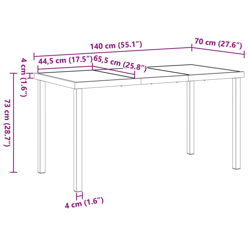 vidaXL Dārza ēdamgalds 5 pcs Melna Textilene un tērauds