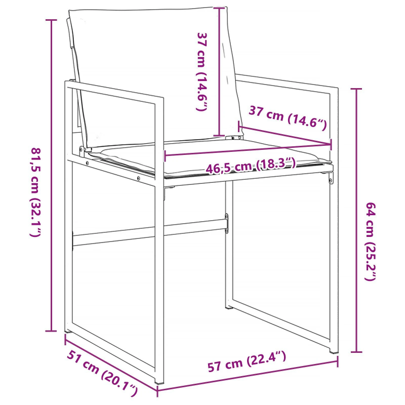vidaXL Dārza ēdamgalds 5 pcs Melna Textilene un tērauds