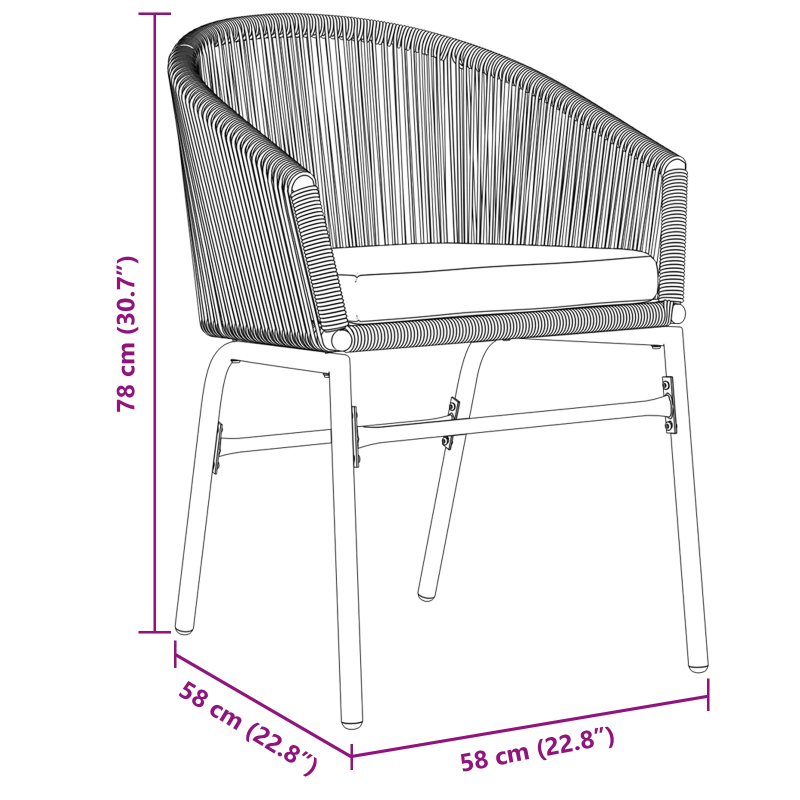 vidaXL Dārza ēdamgalds 5 pcs Melna Tērauds ar pulverkrāsas pārklājumu