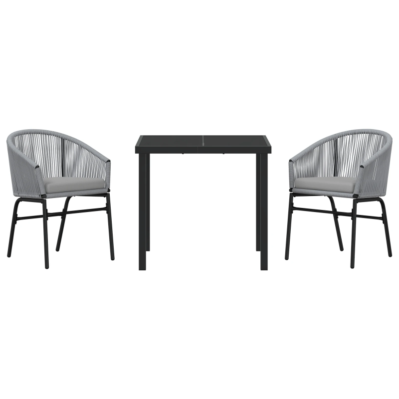 vidaXL Dārza ēdamgalds 3 pcs Antracīts