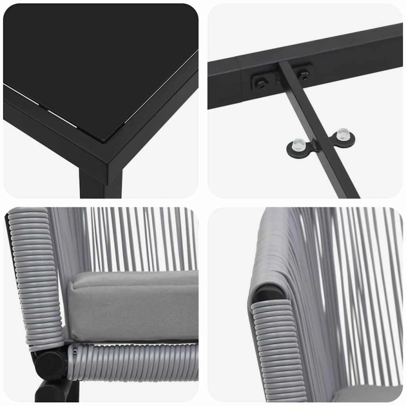 vidaXL Dārza ēdamgalds 5 pcs Antracīts