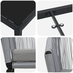 vidaXL Dārza ēdamgalds 7 pcs Antracīts