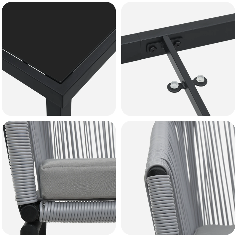 vidaXL Dārza ēdamgalds 7 pcs Antracīts