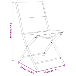 vidaXL Dārza ēdamgalds 5 pcs Melna Tērauds ar pulverkrāsas pārklājumu