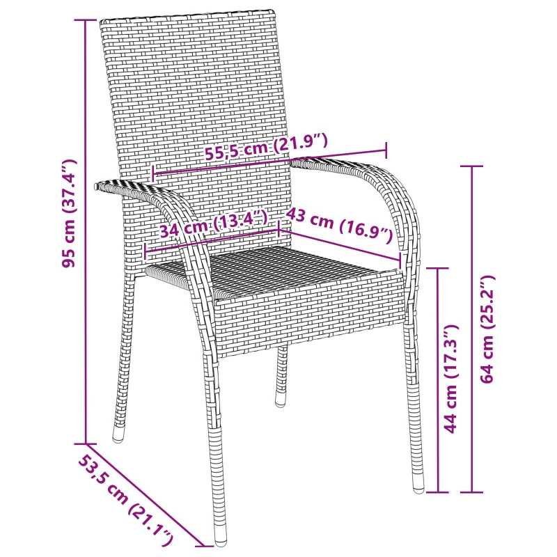 vidaXL Dārza ēdamgalds 5 pcs Brūna Poliūtu rotangpalma
