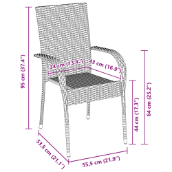 vidaXL Dārza ēdamgalds 7 pcs Brūna Tērauds ar pulverkrāsas pārklājumu