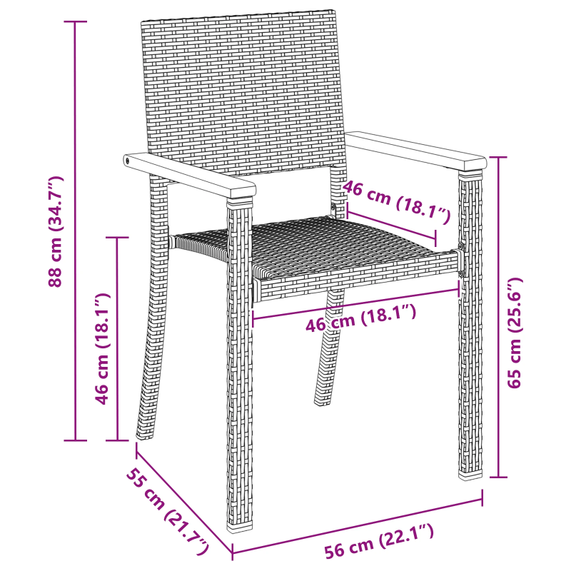 vidaXL Dārza ēdamgalds 3 pcs Melna Tērauds ar pulverkrāsas pārklājumu
