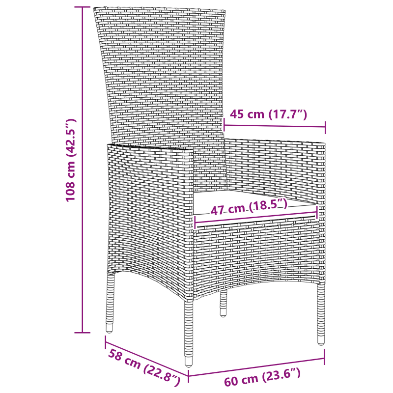 vidaXL Dārza ēdamgalds ar spilvenu 5 pcs Bēša poliratāns