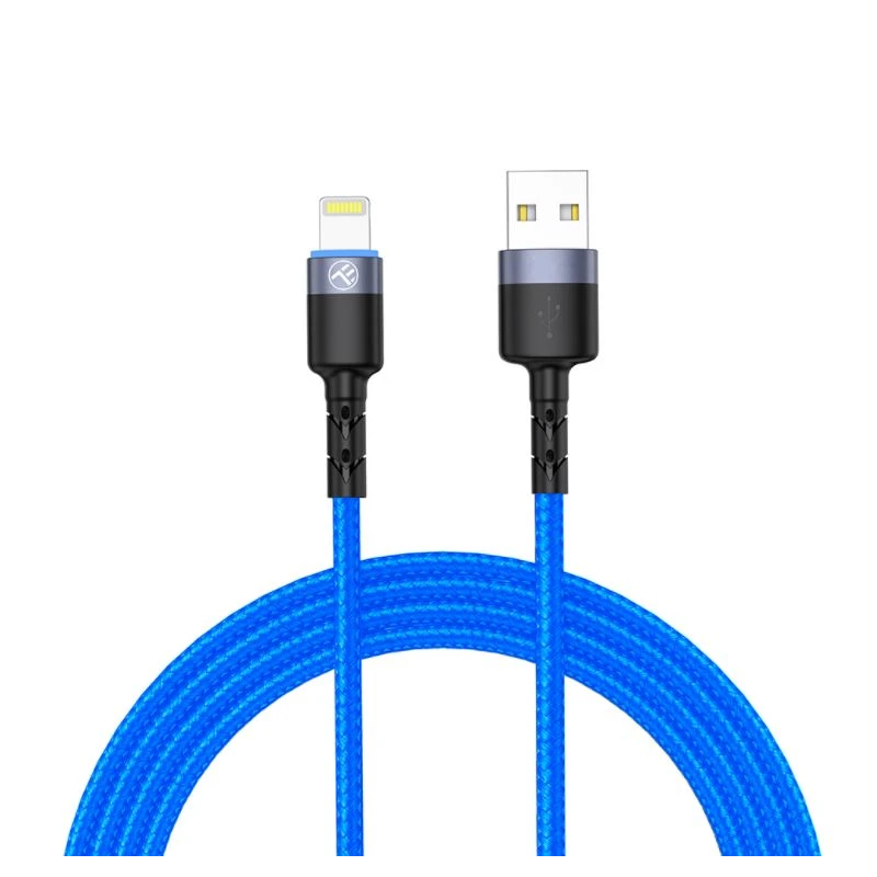 Tellur Data Cable USB to Lightning with LED Light, 3A 1.2m Blue