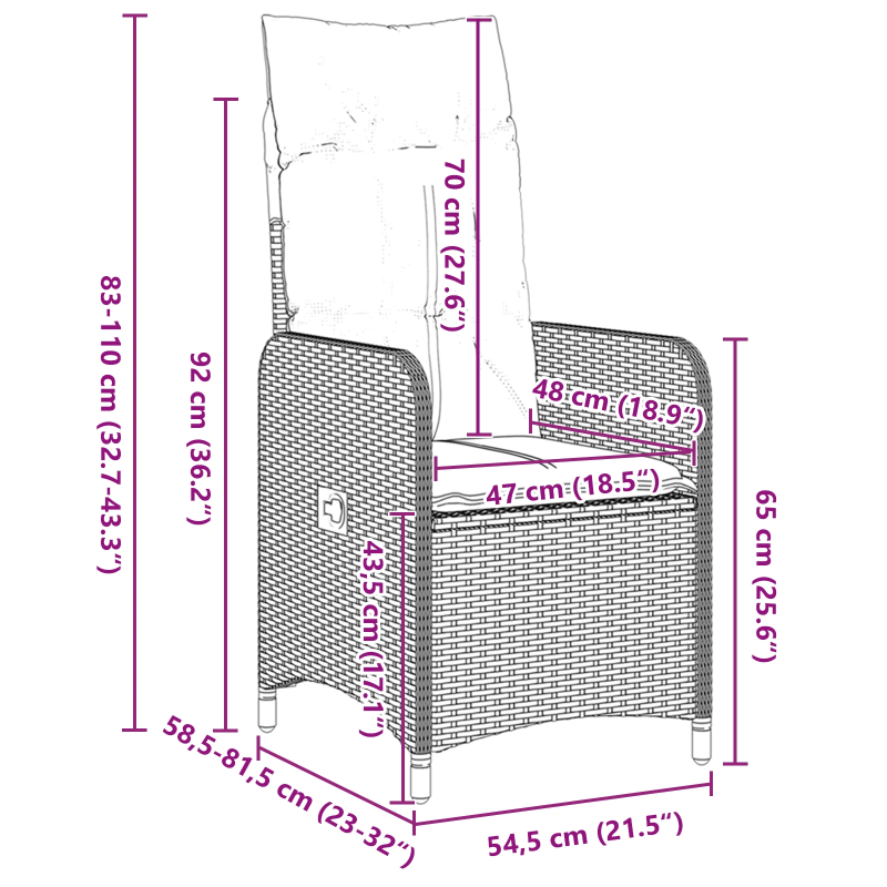 vidaXL Dārza ēdamgalds ar spilvenu 3 pcs Bēša Poliūtu rotangpalma