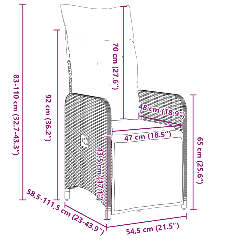 vidaXL Dārza ēdamgalds ar spilvenu 5 pcs Brūna Poliūtu rotangpalma
