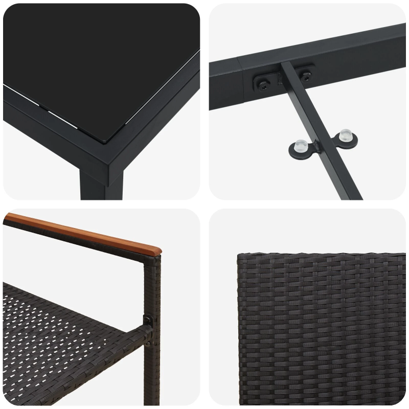 vidaXL Dārza ēdamgalds ar spilvenu 5 pcs Pelēka poliratāns